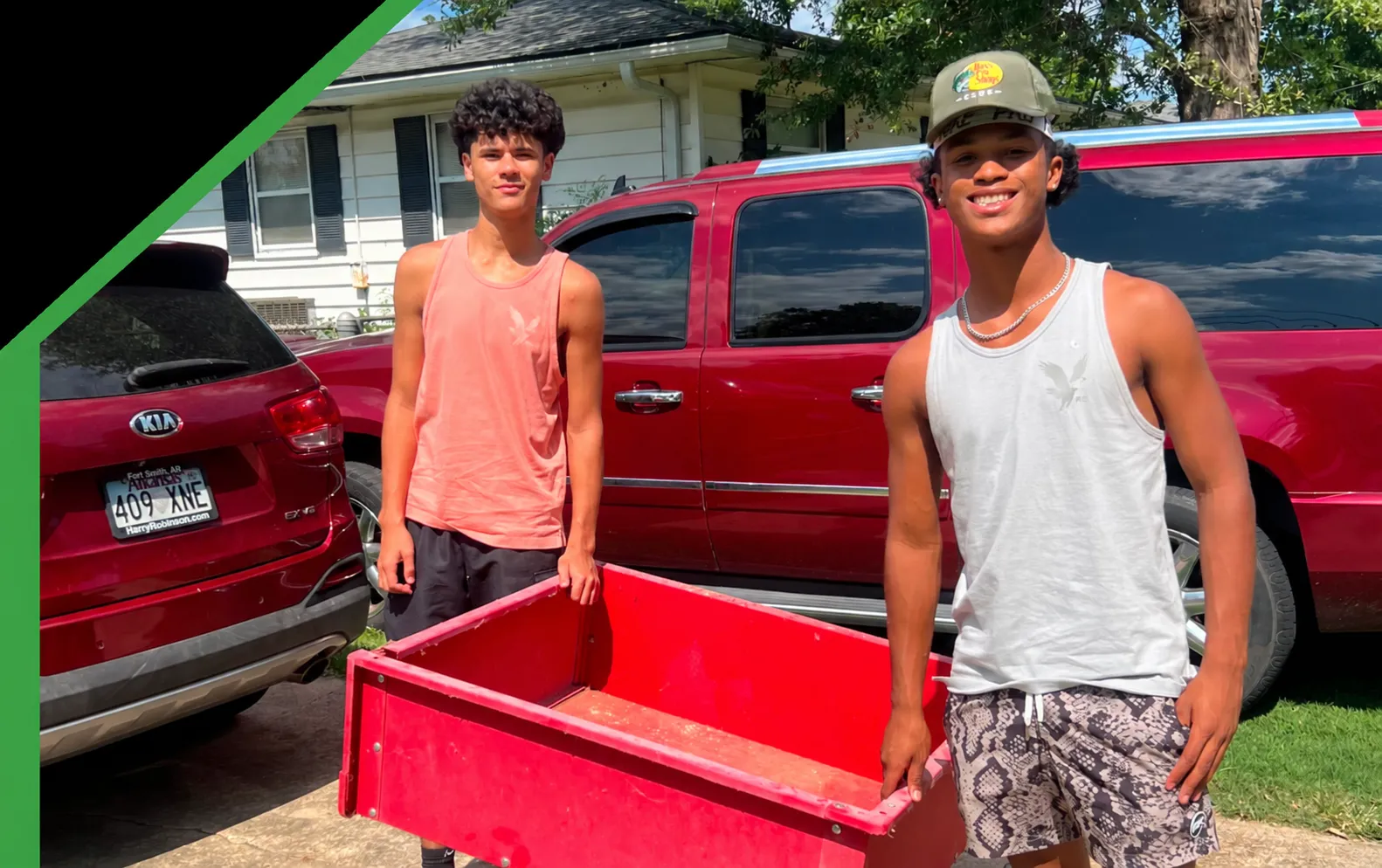 Bryson (left) and Tyler (right), owners of T&B Landscaping and Design